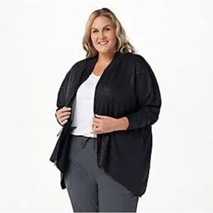 zuda Z-Knit Foil- Printed Bomber Jacket with Asymmetric Hem